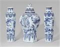 An important set of three large Delftware faience vases - image-2