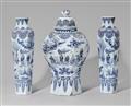 An important set of three large Delftware faience vases - image-1