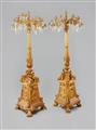 A pair of large carved wood candelabra - image-1