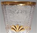 A Silesian cut glass cup and original cover with armorial engraving - image-2