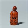 A boxwood netsuke of a sage. Around 1900 - image-3