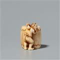 An ivory netsuke of an oni. Early 19th century - image-4