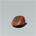 A boxwood netsuke of Ama on a shell. Late 19th century - image-4