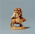 An  ivory netsuke of Nitta no shiro. Second half 19th century - image-3