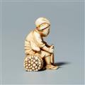 An ivory netsuke of a farmer, by Tomochika. Mid-19th century - image-2