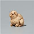 A stag antler netsuke of a small dog. Early 19th century - image-2