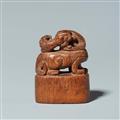 A bamboo seal netsuke. 18th/19th century - image-3