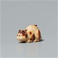 An ivory netsuke of a cat. 19th century - image-1