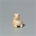 An ivory netsuke of a seated hare. 19th century - image-2