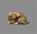 A Tokyo school ivory netsuke of a goat. 18th century - image-1