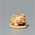 Elefant mit Chinesen. Narwalzahn. 18. Jh. - image-2