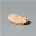 A bone netsuke of a cicada. Early 20th century - image-2