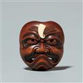 Maske eines kamifuki-Spielers. Buchsbaum und Elfenbein. Spätes 19. Jh. - image-1