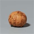 A dried gourd netsuke of a spider in vines. Mid-19th century - image-2