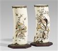 A pair of Shibayama ivory tusk vases. Late 19th century - image-2