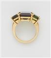 An 18k gold tourmaline three stone ring - image-2