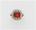 A George III 15k gold garnet ring - image-1