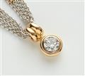 An 18k gold necklace with a diamond solitaire pendant - image-2