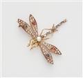 An 18k gold multicolour gemstone dragonfly brooch - image-1