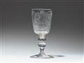 An important glass goblet commemorating Johann Georg III of Saxony - image-3