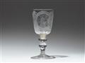 An important glass goblet commemorating Johann Georg III of Saxony - image-1