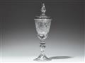 An important Lauenstein glass goblet and cover commemorating Queen Anne - image-2