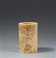 An ivory brush pot. Late 19th century - image-2