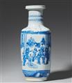 A blue and white rouleau-vase. Kangxi period (1662-1722) - image-1