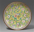 A painted enamel on copper dish. 19th century - image-1