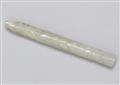 A light gray jade tubular container for incense sticks. 18th/19th century - image-1