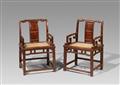 A pair of wooden armchairs. 19th/20th century - image-2