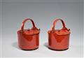 Two red lacquer ewers. Dated 1814 - image-3