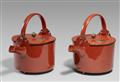 Two red lacquer ewers. Dated 1814 - image-1