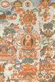 Thangka des Buddha Shakyamuni mit Szenen aus seinem Leben. Tibet. Frühes 20. Jh. - image-1