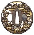 A Hikone-bori iron tsuba. Around 1700 - image-2