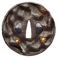 A large Aizu Shôami iron tsuba. 18th century - image-1