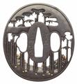 Tsuba. Shakudo. Hikone-Arbeit. 19. Jh. - image-2