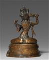 A Tibetan copper-inlaid bronze figure of Manjushri. Pala style, 17th/18th century - image-2