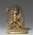 A Tibetan or Nepalese gilt bronze figure of Vajrapani. 17th/18th century - image-1