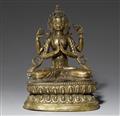 A Tibetan bronze figure of Shadakshari Avalokiteshvara. 17th/18th century - image-1