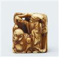 An ivory netsuke of shichifukujin. Late 19th century - image-3