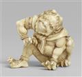 A large marine ivory netsuke of an oni. Late 19th century - image-1