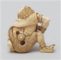 A large marine ivory netsuke of an oni. Late 19th century - image-2