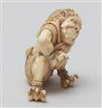 A large marine ivory netsuke of an oni. Late 19th century - image-3