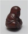 A boxwood netsuke of Daruma. Mid-19th century - image-3