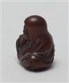 A boxwood netsuke of Daruma. Mid-19th century - image-4