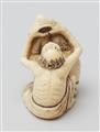 An ivory netsuke of ashinaga and tenaga. Second half 19th century - image-3