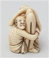 An ivory netsuke of ashinaga and tenaga. Second half 19th century - image-5