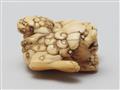 An ivory netsuke of a shishi with cub. 18th century - image-4