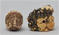 Two ivory netsuke of shishi. 19th century - image-3